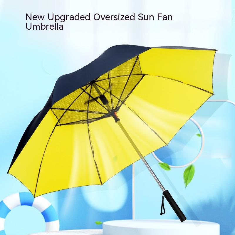 USB Power Bank Umbrella With Fan Summer Cooling