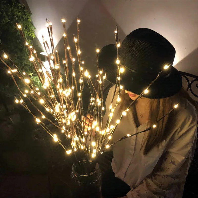 Christmas Decorations: Illuminate Your Home with Creative Willow Twig Branch Lights, Featuring 20 Leds for a Magical Ambience