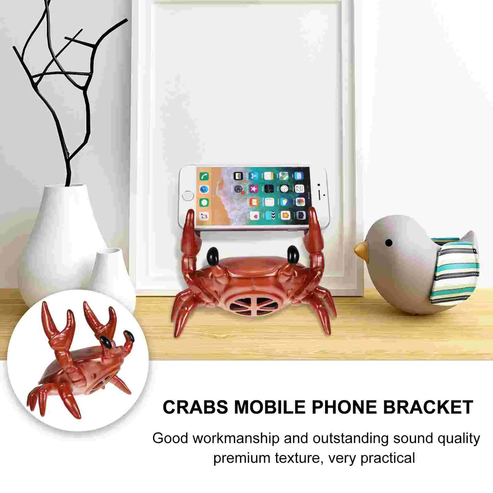 Portable Speaker Cell Phone Stand Crab Stereo Audio Wireless Loudspeaker Mobile Holder Outdoor Speakers Mini