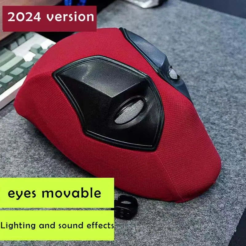 New version eyes movable, Deadpool  mask helmet with lights 1:1 real person wearable