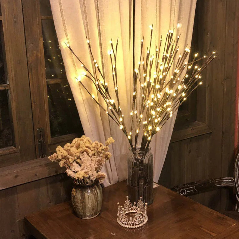 Christmas Decorations: Illuminate Your Home with Creative Willow Twig Branch Lights, Featuring 20 Leds for a Magical Ambience